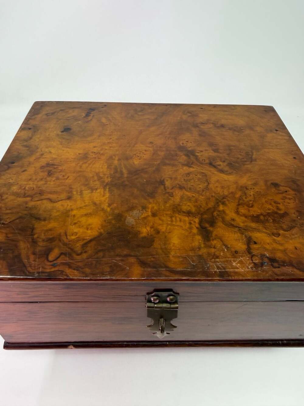 Vintage Burr Walnut Wood Storage Box